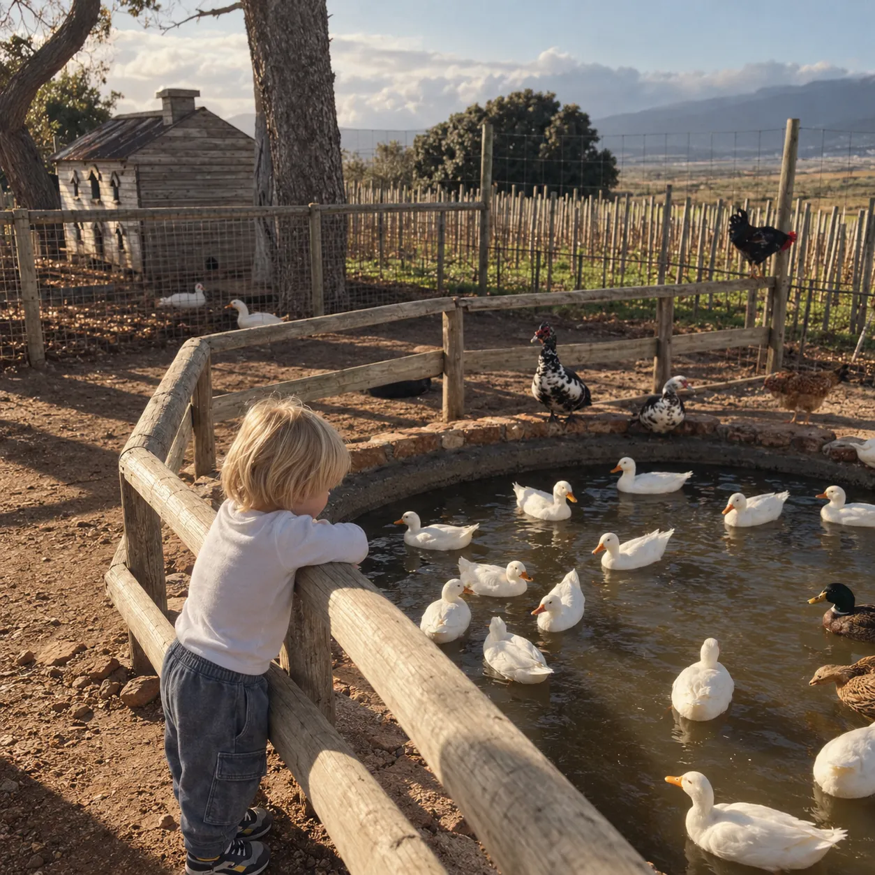 child watching duck in pond for alba app